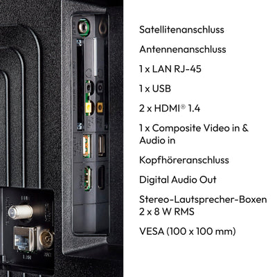 MEDION 100,3 cm (40 Zoll) Full HD Fernseher (Smart-TV, HDR, VIDAA Store, Netflix, Prime Video, Disney+, DAZN, Paramount+, HbbTV, PVR, Bluetooth, MD 840101)