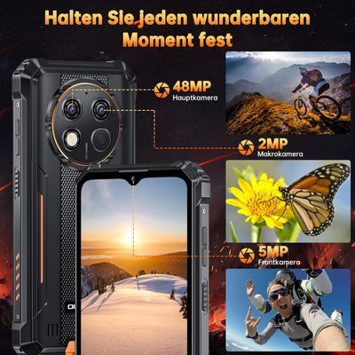 OUKITEL G1 Outdoor Handy Android 14-10600mAh 24GB+256GB Outdoor Smartphone Ohne Vertrag 6,52 Zoll 48MP+5MP Kamera baustellenhandy Dual SIM IP68/NFC/OTG/GPS/Face ID
