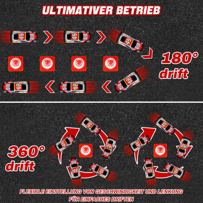 BuzzoXerex RC Drift Car, 1:22 Drift Auto Ferngesteuert, 4WD Mini RC Car, Tabletop Drift Ferngesteuertes Auto mit LED-Leuchten, 15km/h, Spielzeugauto mit Spielzeugauto für Kinder ab 6 Jahre (Rot)