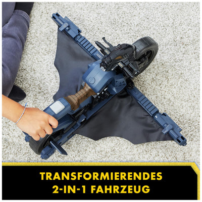 Spin Master Batman Adventures Batcycle - transformierendes 2-in-1 Fahrzeug Motorrad und Gleiter, kompatibel mit 30 cm Batman Action-Figuren, Spielzeug für Kinder ab 4 Jahren