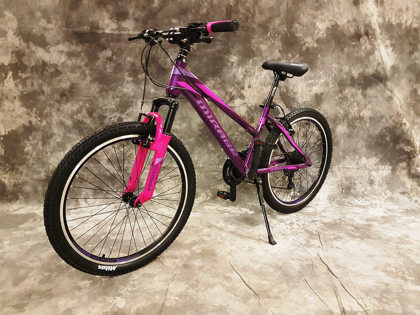 26 Zoll Aluminium Damen UND MÄDCHEN Mountainbike Mirage Gefedert mit 21-Gang Kettenschaltung Daumenklickschaltung NEU 2666-LILA-PINK Bitte BEACHTEN AB 155 cm KÖPERGRÖSSE GEEIGNET !!!!!!!