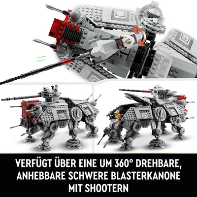 LEGO Star Wars 75337 at-TE Walker Spielzeug mit 3 Minifiguren aus dem 212. Klon-Trupp, Zwergspinne und Battle Droid Figuren – Geschenk für Jungs ab 9 Jahren und Fans von Die Rache der Sith