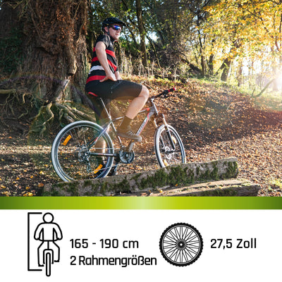 Galano Toxic 27,5 Zoll Fahrrad Hardtail MTB Damen und Herren 165-190 cm Mountain Bike MTB Rahmen Unisex Rad Alu-Mountainbike (schwarz, 46 cm)