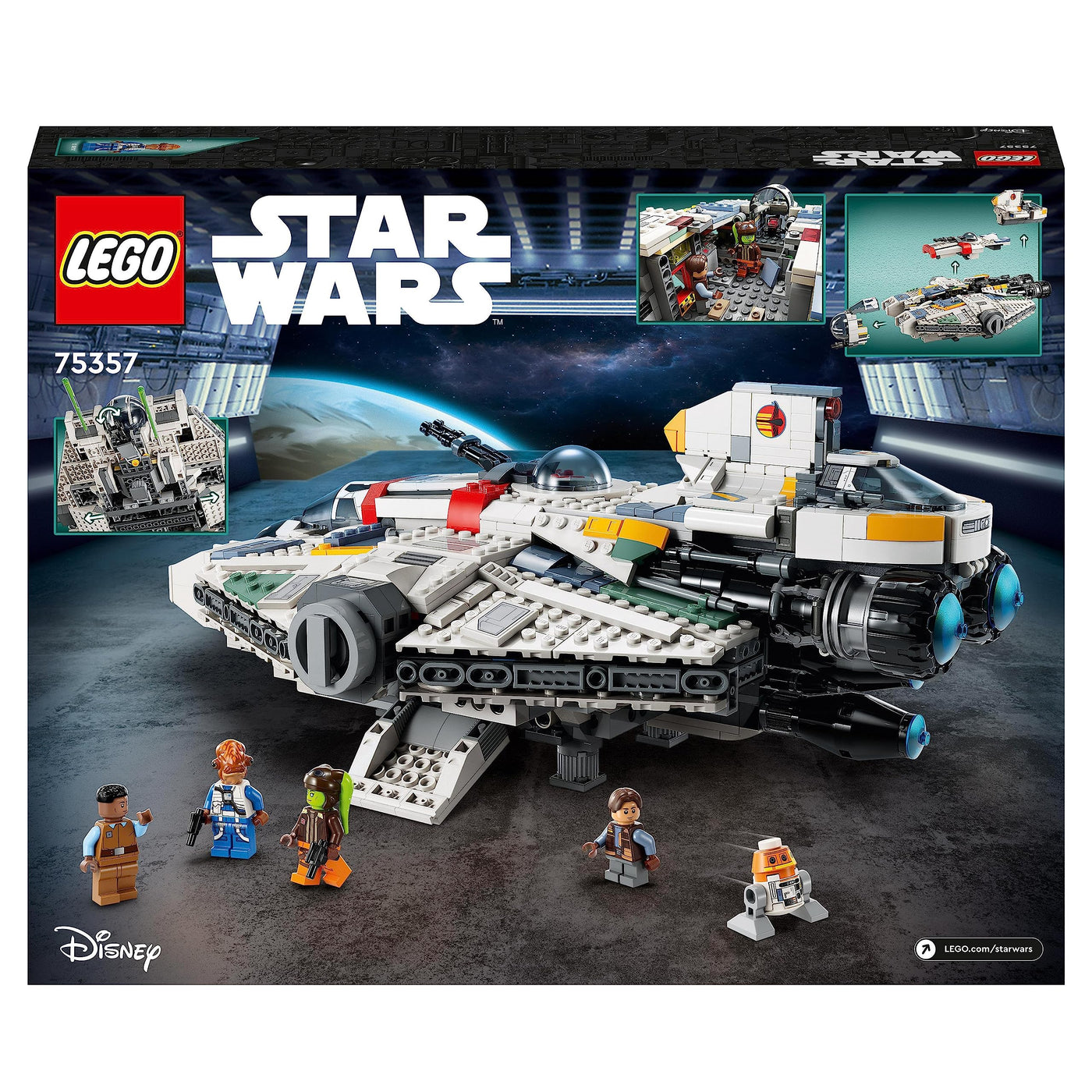 LEGO 75357 Star Wars Ghost & Phantom II Set mit 2 aus Bausteinen gebauten Ahsoka-Fahrzeugen, baubares Raumschiff-Spielzeug mit 5 Charakteren, darunter Jacen Syndulla und Einer Chopper-Droidenfigur