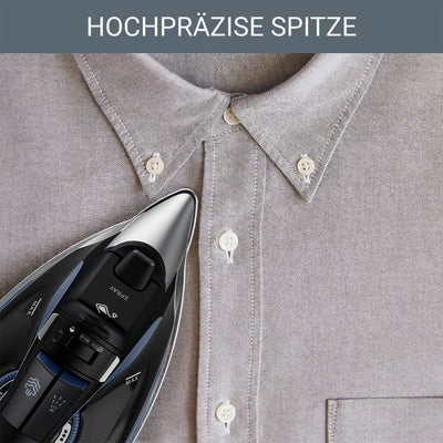 Rowenta Everlast Anticalc Dampfbügeleisen, 2700 W, 45 g/Min. kontinuierliche Dampfabgabe, 220 g/Min. Dampfstoß, Tropfstopp, Antikalk-System, 300 ml Wassertank, schwarz/blau, DW7320