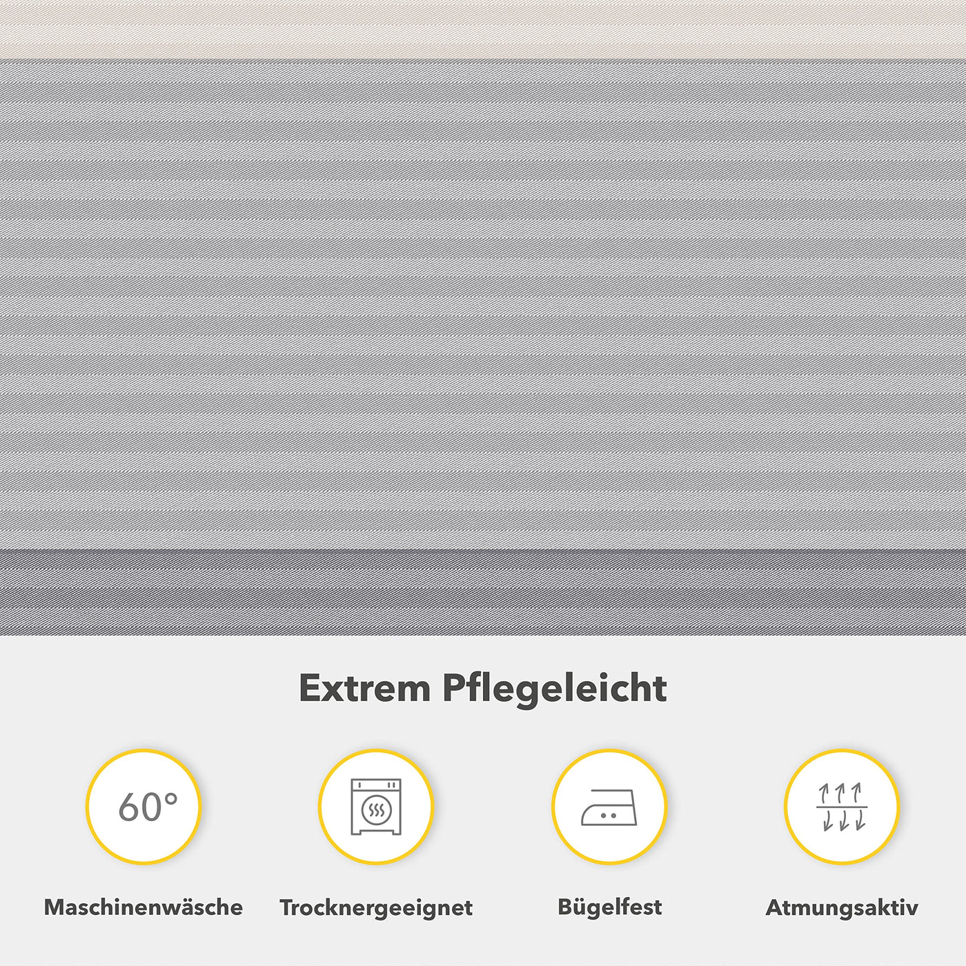 Träumschön Biber Bettwäsche 135x200 cm Bettbezug Baumwolle - Bettwäsche 2teilig grau - Bettwäscheset aus 100% Baumwolle - Bettwäsche gestreift