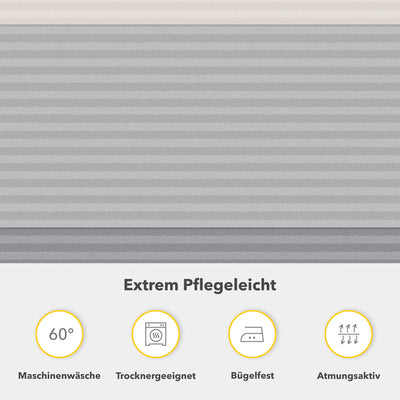Träumschön Biber Bettwäsche 135x200 cm Bettbezug Baumwolle - Bettwäsche 2teilig grau - Bettwäscheset aus 100% Baumwolle - Bettwäsche gestreift