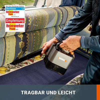 WORX WX030.9 Max Akku Autostaubsauger - beutelloser Hand-Staubsauger - 20V - mit Fugendüse und Kombidüse - ohne Akku & Ladegerät