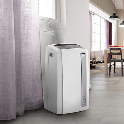 De'Longhi PAC AN112 Silent Mobiles Klimagerät (Klimaanlage, Luft-Luft System, Max. Kühlleistung 2,9 kW/11000BTU/h, Separate Entfeuchtungsfunktion, Geeigent für Räume bis zu 110 m³) [EEK A+],Weiß