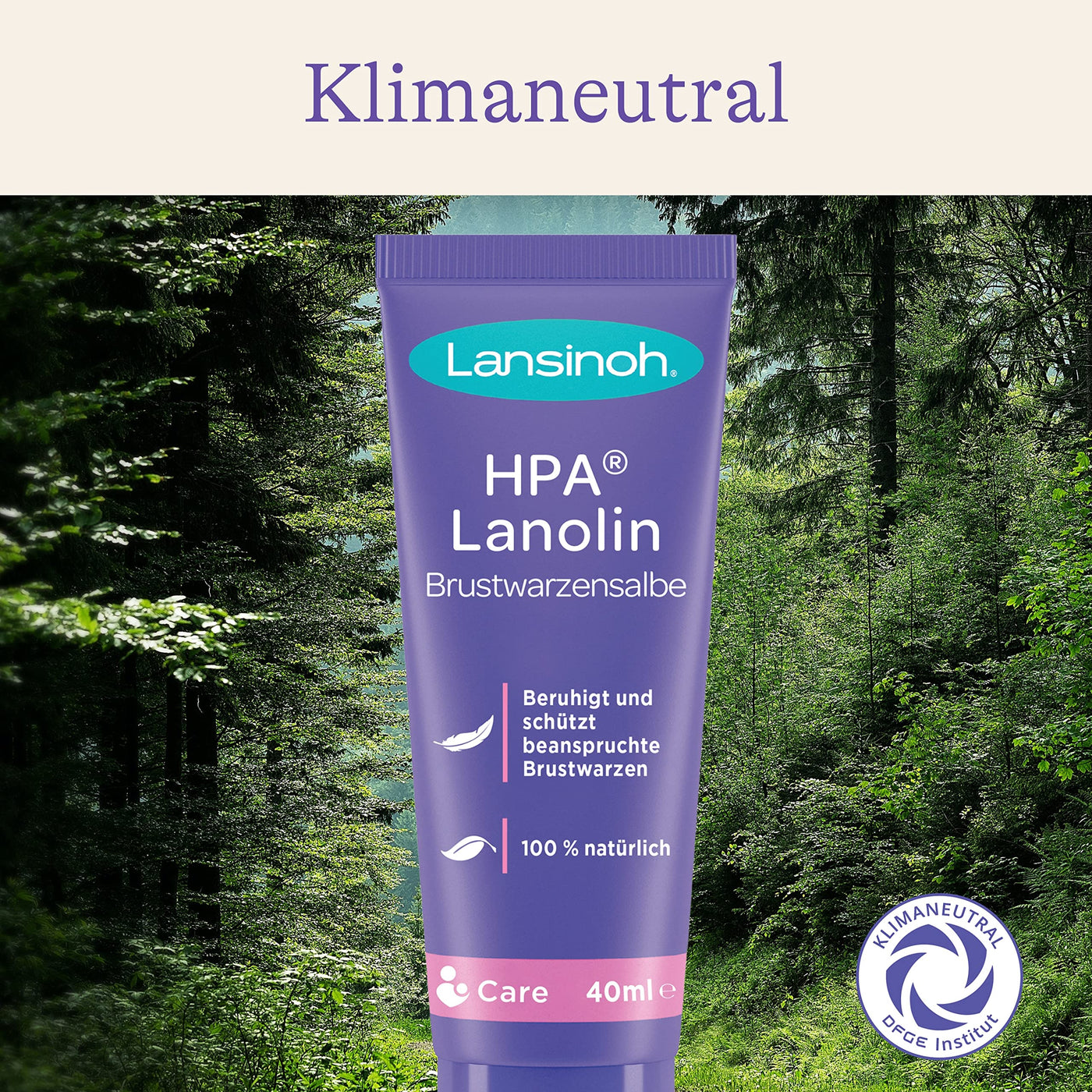 Lansinoh HPA Lanolin Brustwarzensalbe, 40 ml - 100 % natürlich & klimaneutral - beruhigt & schützt beanspruchte Brustwarzen