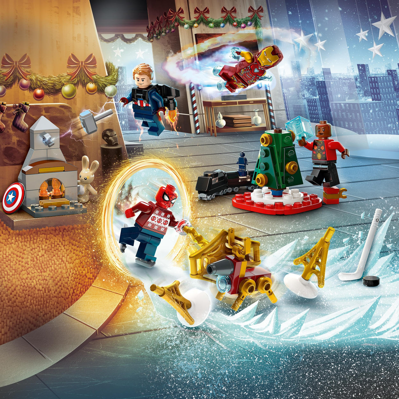 LEGO 76267 Marvel Avengers Adventskalender 2023, Weihnachtskalender mit 24 Geschenken inkl. Captain America, Spider-Man, Iron Man und weiteren Superhelden-Minifiguren, Weihnachts- und Advents-Geschenk