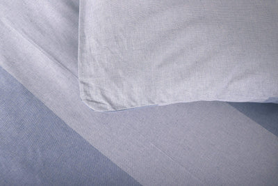 jilda-tex Bettwäsche 100% Baumwolle Wendebettwäsche Uni-bettwäsche Verschiedene Größen und Farben (Melange Classy Stripes Blue, 135 x 200 cm)