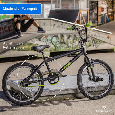 Bergsteiger Ohio 20 Zoll BMX, 360° Rotor-System, Freestyle, 4 Stahl Pegs, Kettenschutz, Freilauf