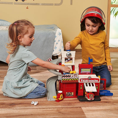 Vtech TUT TUT Baby Flitzer - Feuerwache – Interaktives Feuerwehr-Spielset mit beweglichen Elementen, Melodien und Liedern und TUT TUT Baby Flitzer Feuerwehrauto – Für Kinder von 1-5 Jahren