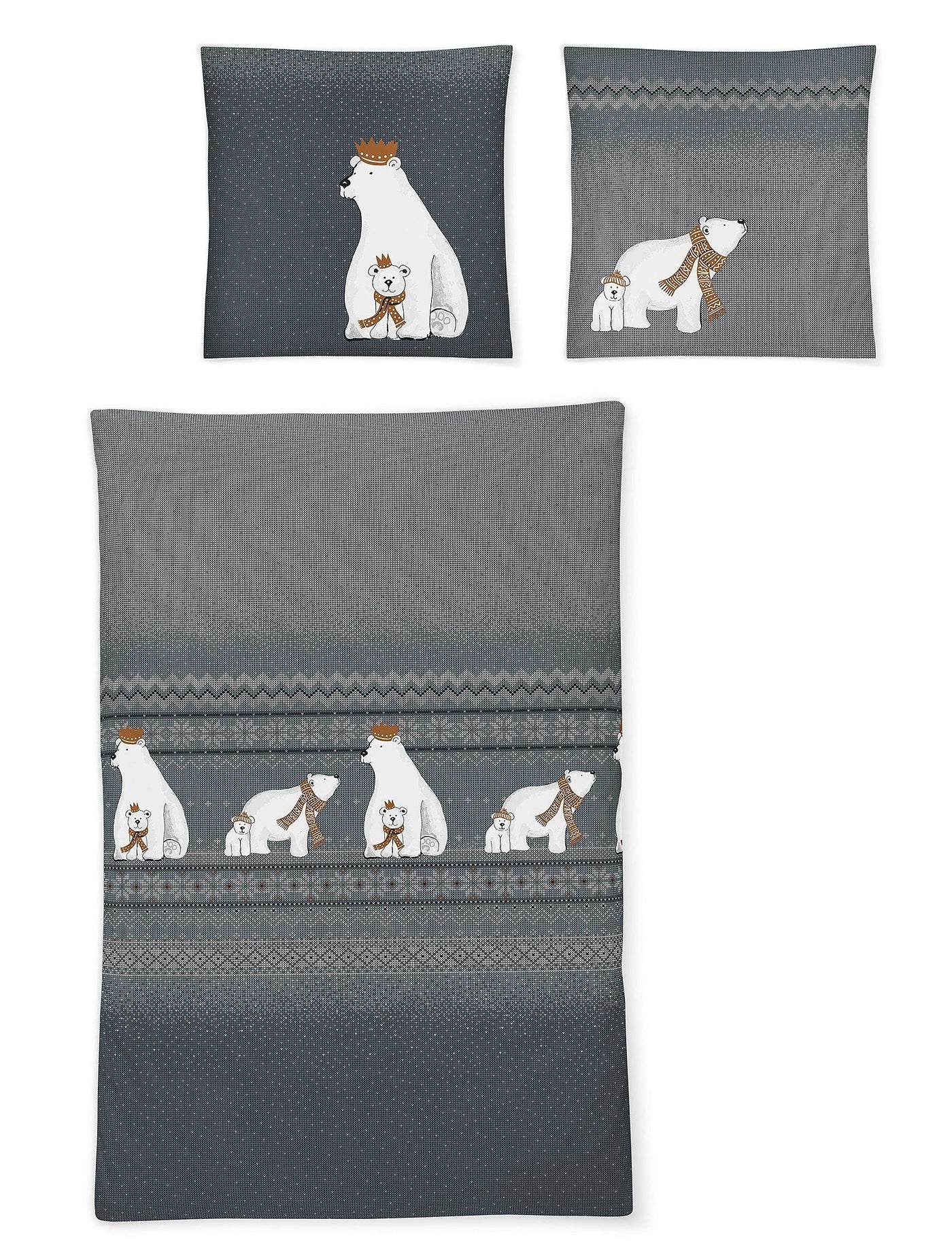 Irisette Feinbiber Bettwäsche Set Bettwäsche 2 teilig Bettbezug 135 x 200 cm Kopfkissenbezug 80 x 80 cm Dublin 8333-22 blau