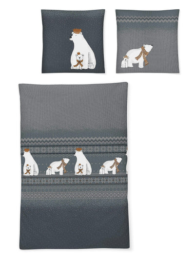 Irisette Feinbiber Bettwäsche Set Bettwäsche 2 teilig Bettbezug 135 x 200 cm Kopfkissenbezug 80 x 80 cm Dublin 8333-22 blau