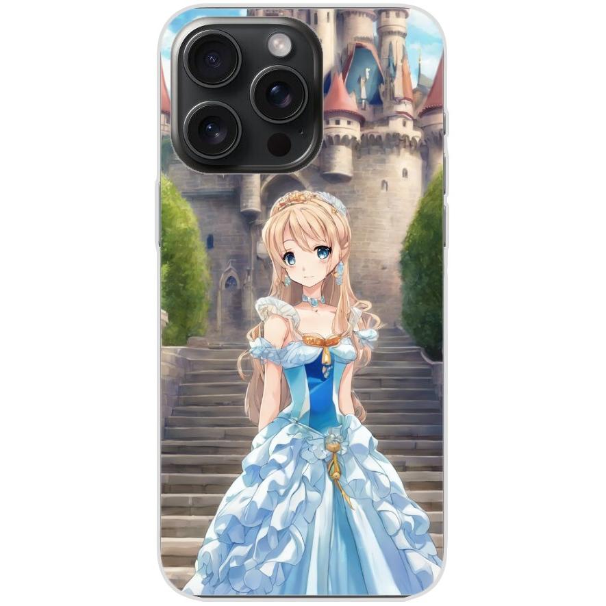 Handyhülle iPhone 15 Pro Max aus transparentem Silikon mit Motiv 9 Cartoon Prinzessin - personalisierbar