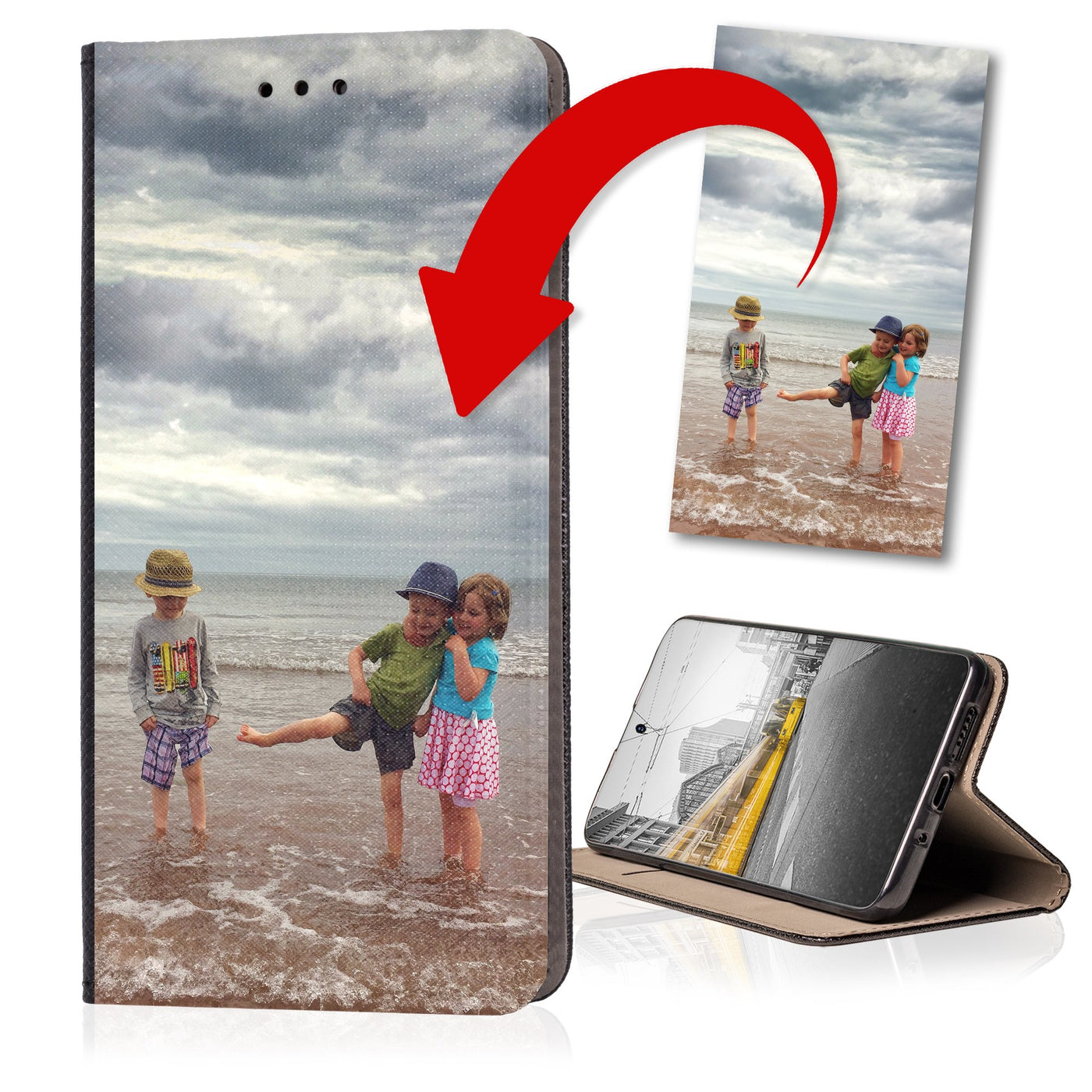 Hülle mit deinem Wunschmotiv für Samsung Galaxy S9 Handyhülle personalisiert mit eigenem Motiv Design Bild Smart Magnet Flipcase zum klappen