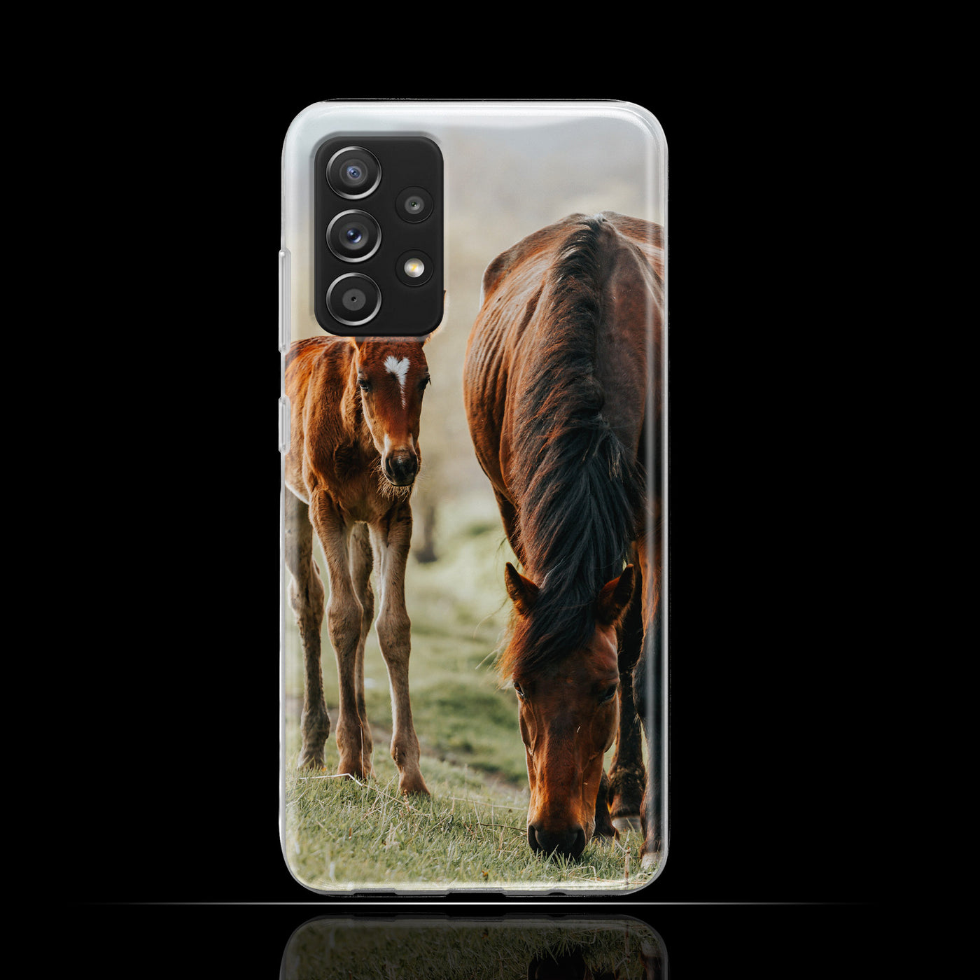 Silikonhülle Case Backcover mit Motiv 3000 Pferd und Fohlen