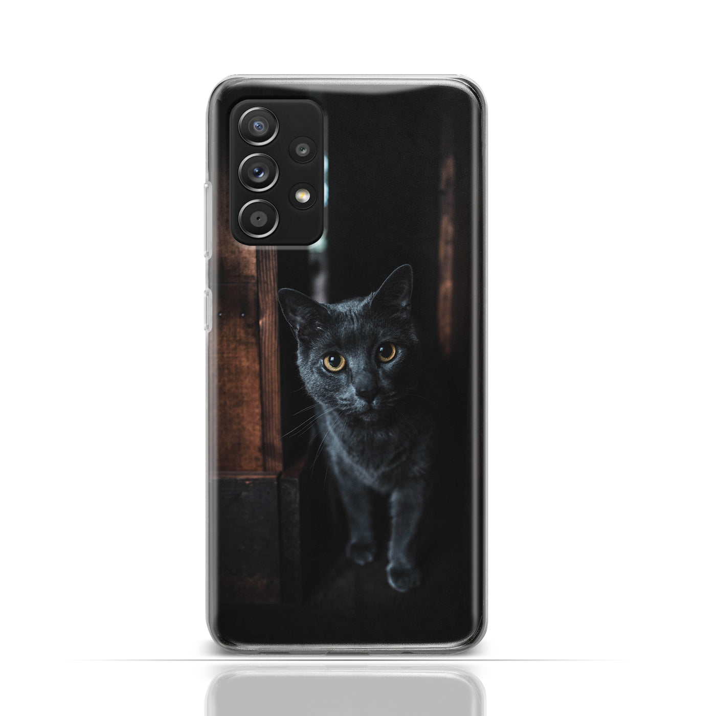 Silikonhülle Case Backcover mit Motiv 3001 schwarze Katze