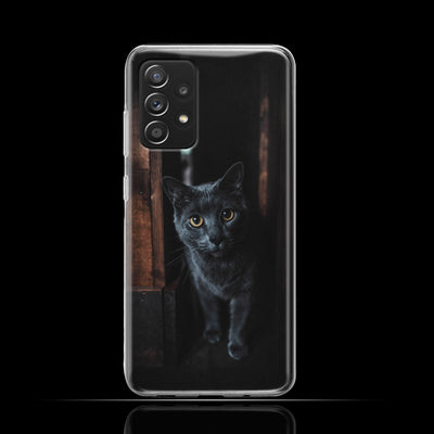 Silikonhülle Case Backcover mit Motiv 3001 schwarze Katze