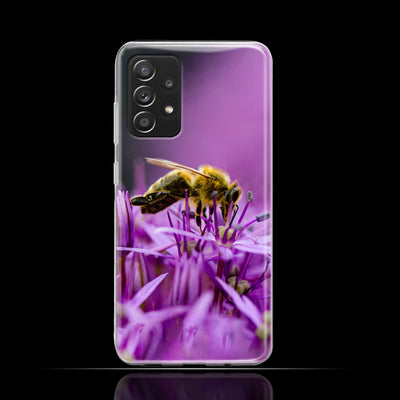 Silikonhülle Case Backcover mit Motiv 3007 Biene auf Lila Blüte