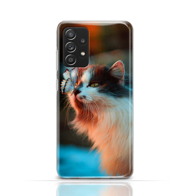 Silikonhülle Case Backcover mit Motiv 3032 Katze mit Schmetterling auf Nase