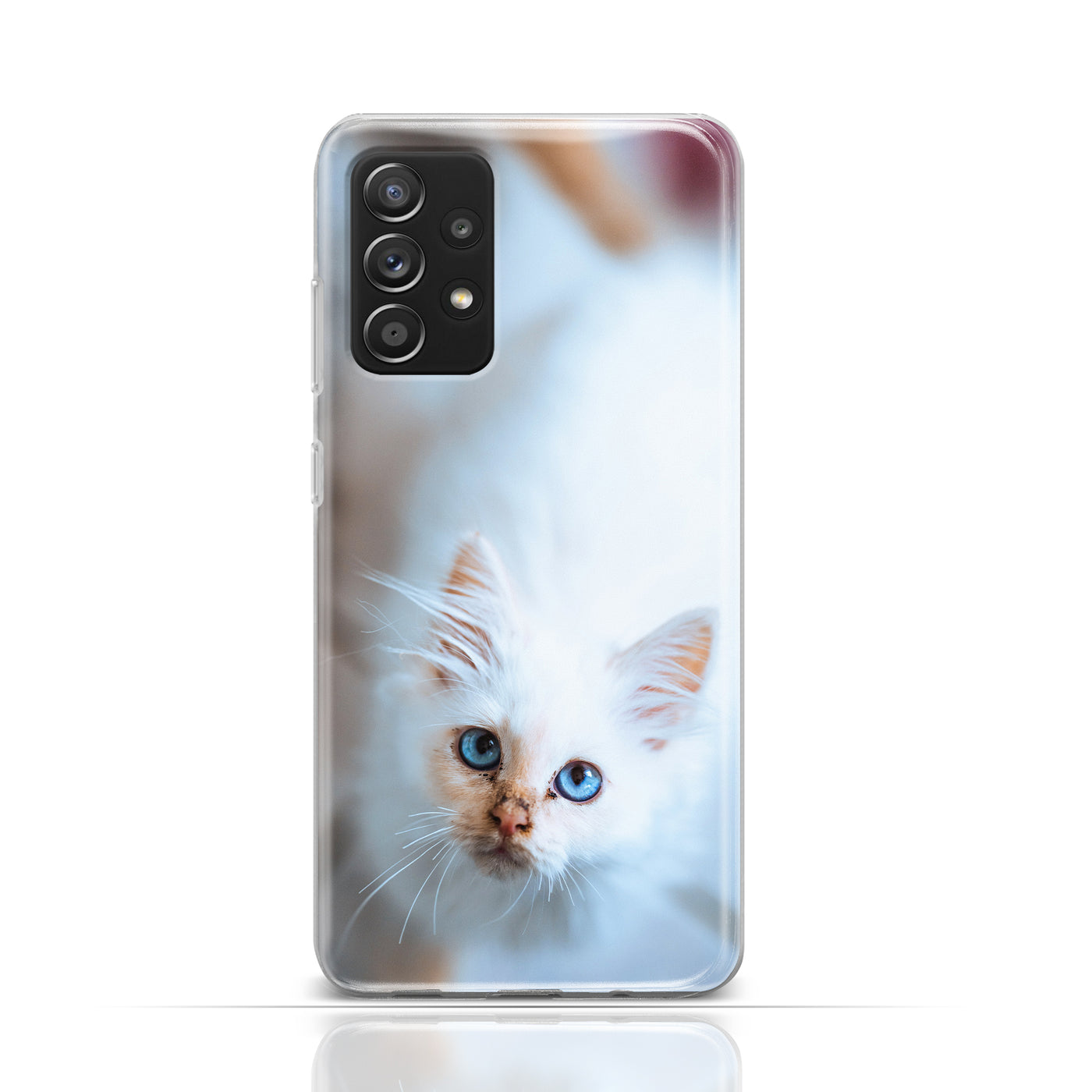 Silikonhülle Case Backcover mit Motiv 3042 weiße Katze