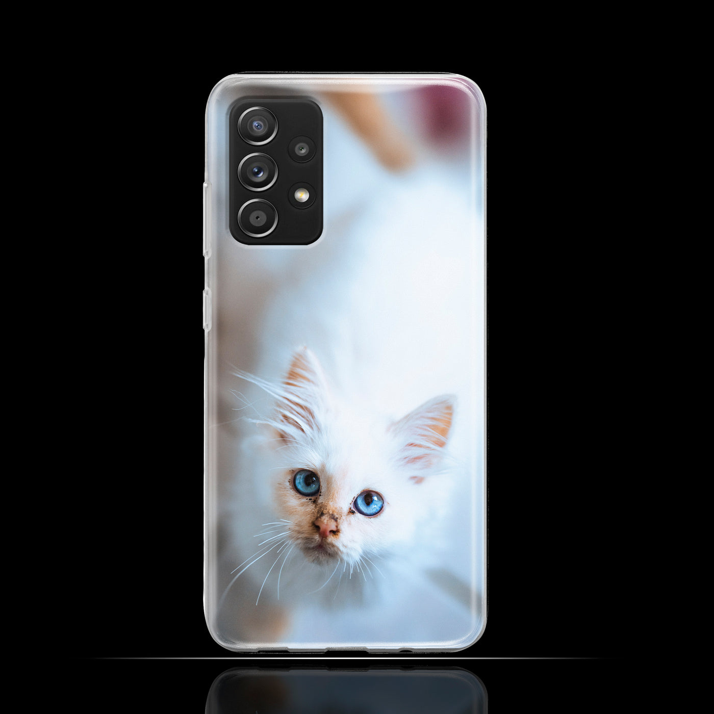 Silikonhülle Case Backcover mit Motiv 3042 weiße Katze