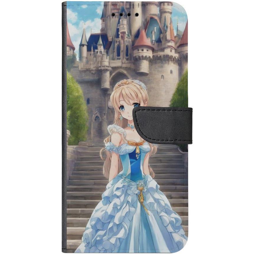 iPhone 14 Plus Handyhülle aus Kunstleder mit Lasche Motiv 9 Cartoon Prinzessin - personalisierbar