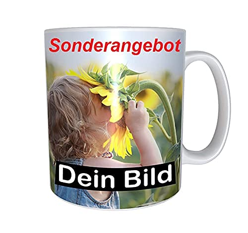 online-hut® Tasse zum selber individuell Gestalten/Personalisierbar mit eigenem Foto, Text und Schrift/Fototasse/Werbetasse/zum bedrucken/Motivtasse/Firmentasse/mit Logo