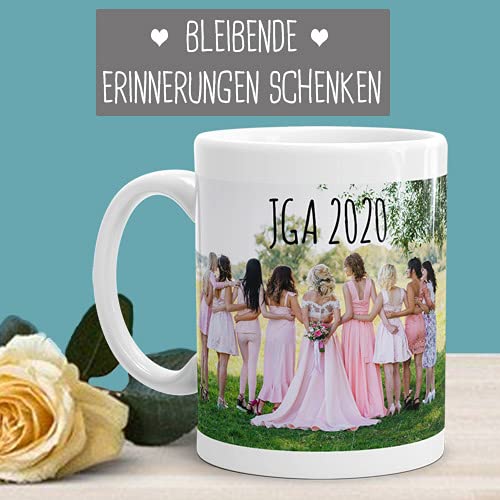 Tasse selbst individuell gestalten/Personalisierbar mit eigenem Foto Bedrucken/Fototasse/Motivtasse/Werbetasse/Firmentasse mit Logo/Weiss - Glanz