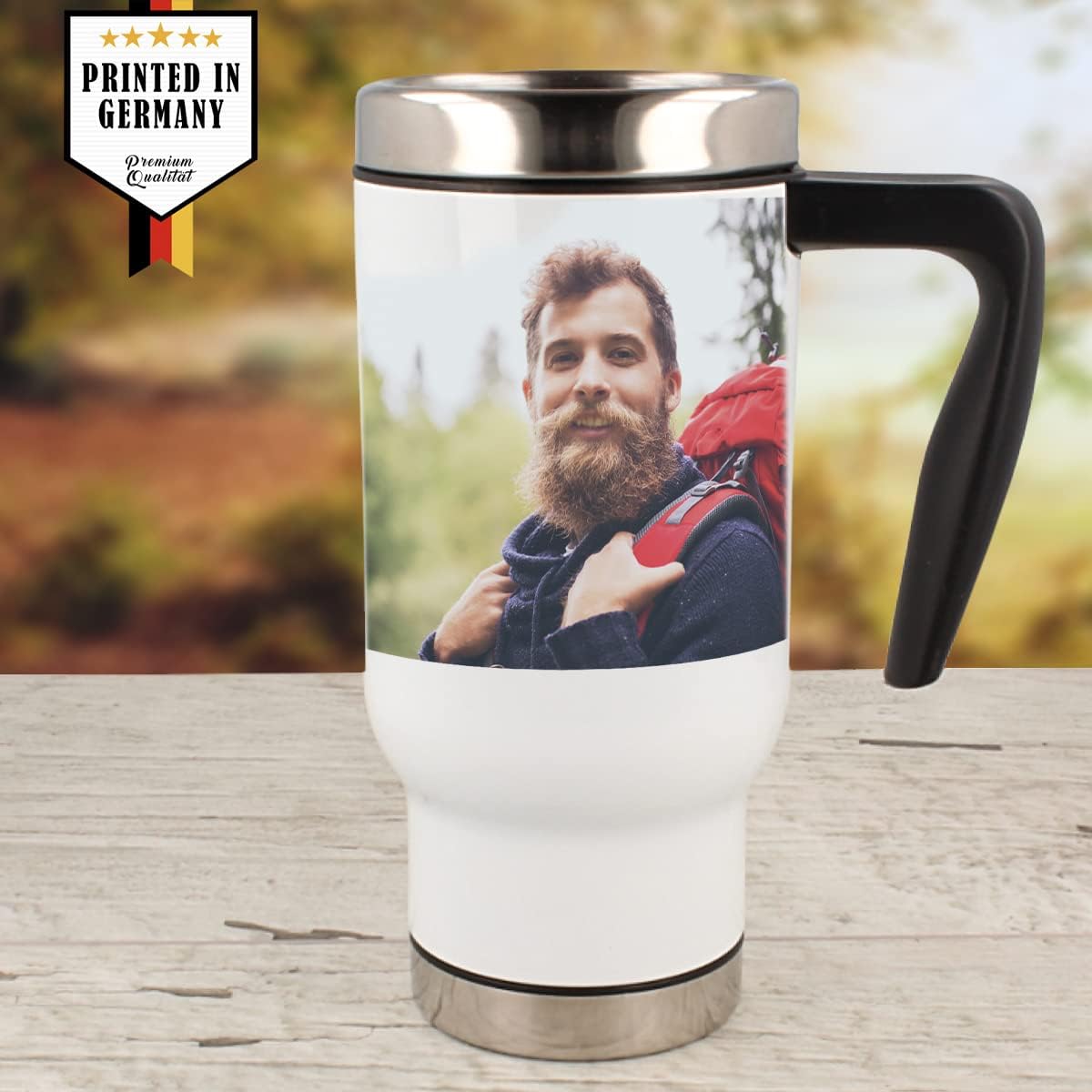 Mugvilla Thermobecher Bedrucken und Personalisieren mit Foto - praktischer Handgriff