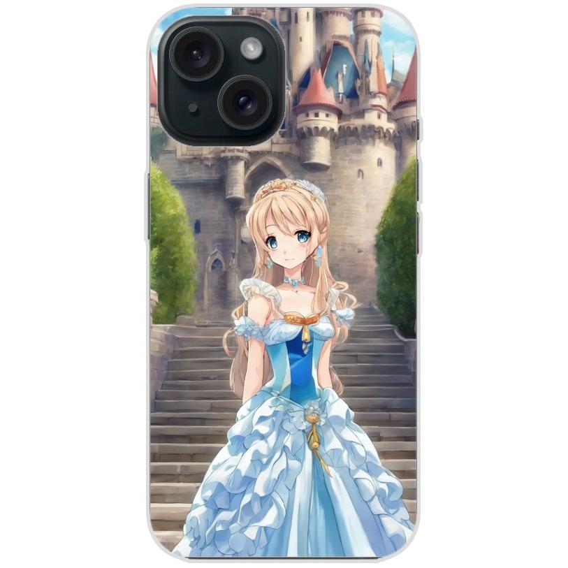 Handyhülle iPhone 15 aus transparentem Silikon mit Motiv 9 Cartoon Prinzessin - personalisierbar