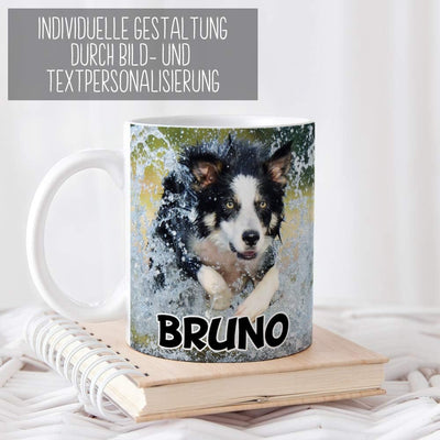 Tasse selbst individuell gestalten/Personalisierbar mit eigenem Foto bedrucken/Fototasse/Motivtasse/Werbetasse/Firmentasse mit Logo/Weiss - Glanz - XXL Druck