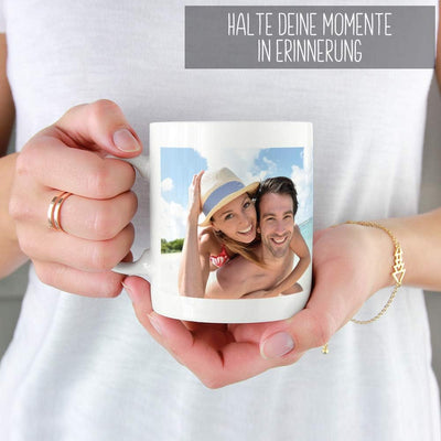 Tasse selbst individuell gestalten/Personalisierbar mit eigenem Foto Bedrucken/Fototasse/Motivtasse/Werbetasse/Firmentasse mit Logo/Weiss - Glanz