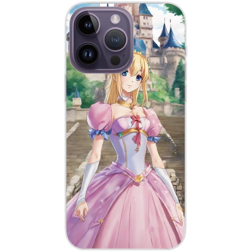 Handyhülle iPhone 14 Pro Max aus transparentem Silikon 50 Anime Prinzessin - personalisierbar