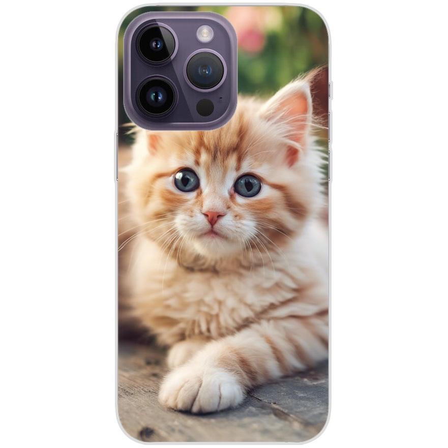 Handyhülle iPhone 14 Pro Max aus transparentem Silikon 48 Kätzchen - personalisierbar