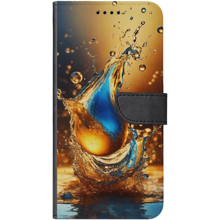 iPhone 13 Handyhülle aus Kunstleder mit Lasche Motiv 17 Wassertropfen abstract - personalisierbar