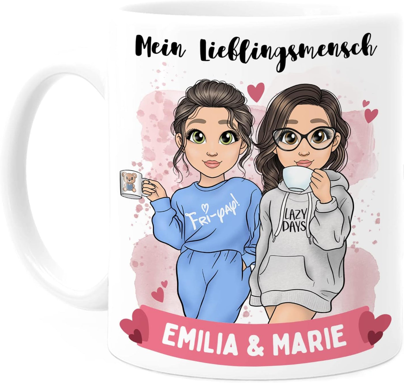 Tassenliebling® - Tasse beste Freundinnen personalisiert mit Spruch selbst gestalten - Beste Freundin Tasse - individuelles Geschenk für beste Freundin - BFF - Freundschaftsgeschenk