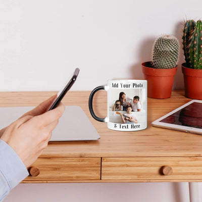 Personalisierte Zauberbecher-Farbwechselnder Becher-11 oz Kaffeetasse mit Foto-personalisierte Geschenke für Mama,Papa,Familie,besten Freund,Partybevorzugungen Tasse (Standard-Schwarz)