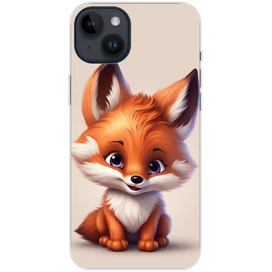 Handyhülle iPhone 14 Plus aus transparentem Silikon mit Motiv 11 Baby Fuchs animiert - personalisierbar