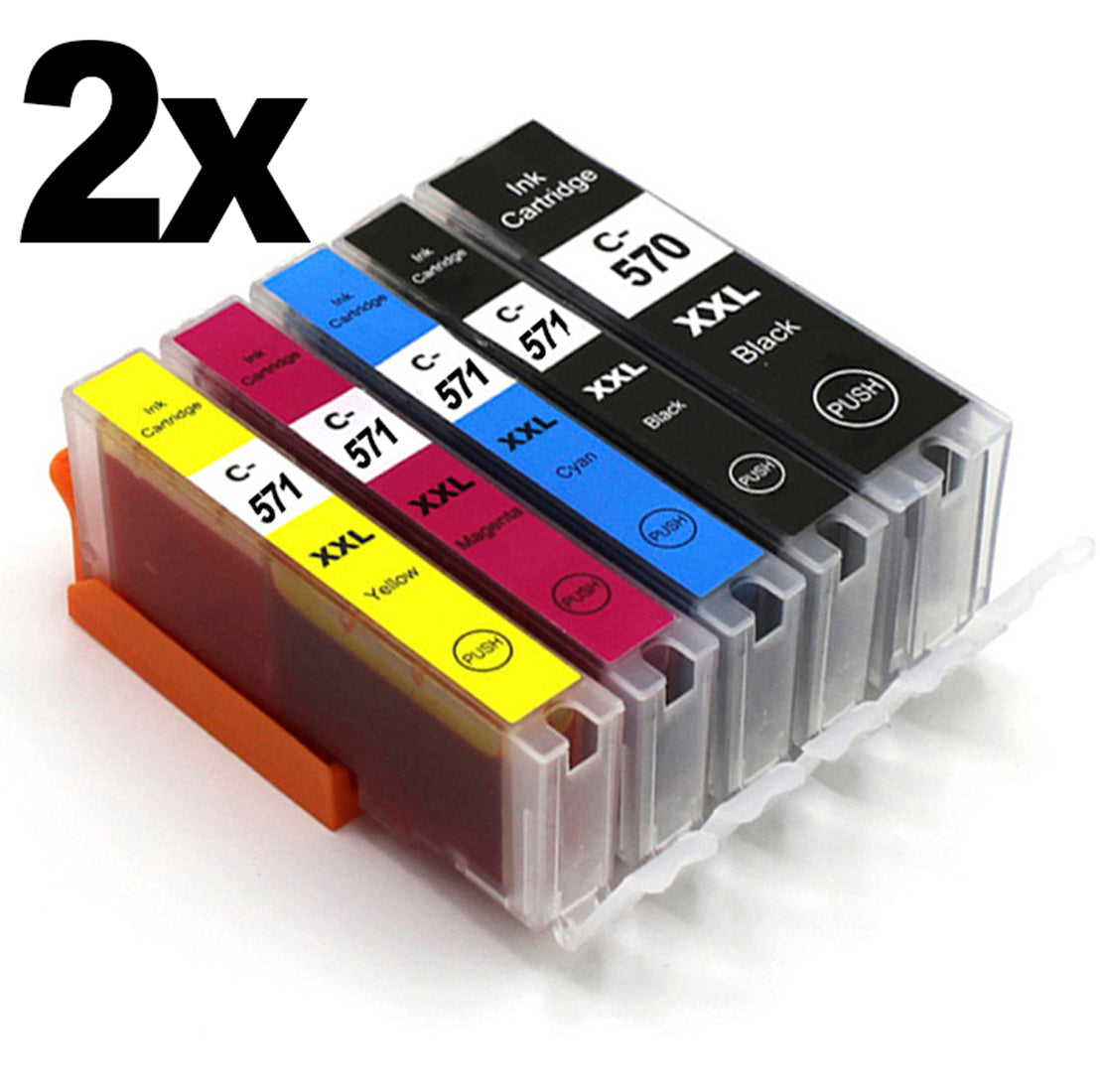 10 Druckeratronen bestehend aus 2 kompletten Setst für deinen Canon MG5753. Jede Farbe ist in diesem Set 2 mal enthalten.Günstige kompatible Druckerpatronen für deinen Pixma MG5753.