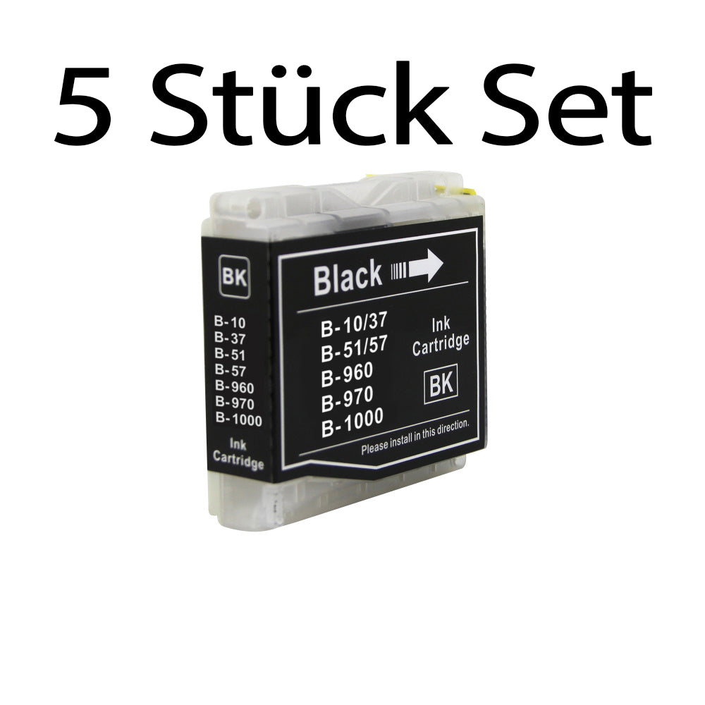 5 Stück Druckerpatrone schwarz kompatibel zu Brother LC-1000BK für den Drucker Brother DCP-660CN. Mit unserer Eigenmarke Kupri bieten wir euch eine XXL Variante der Druckerpatrone B-1000BK an. Unsere kompatible Druckerpatrone bietet eine sehr hohe Füllmenge und somit eine sehr hohe Druckleistung für denen Brother DCP-660CN. Sparen Sie mit unserer Kupri B-1000BK Druckerpatrone für den Brother DCP-660CN einen großteil Ihrer Druckkosten ein.