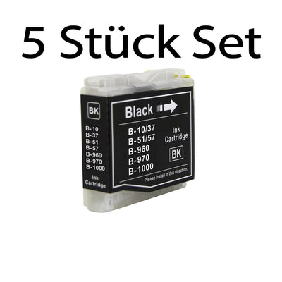5 Stück Druckerpatrone schwarz kompatibel zu Brother LC-1000BK für den Drucker Brother DCP-660CN. Mit unserer Eigenmarke Kupri bieten wir euch eine XXL Variante der Druckerpatrone B-1000BK an. Unsere kompatible Druckerpatrone bietet eine sehr hohe Füllmenge und somit eine sehr hohe Druckleistung für denen Brother DCP-660CN. Sparen Sie mit unserer Kupri B-1000BK Druckerpatrone für den Brother DCP-660CN einen großteil Ihrer Druckkosten ein.