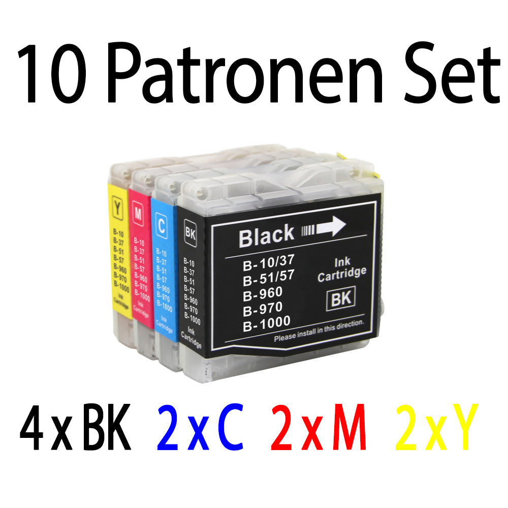 10 Stück Druckerpatronen kompatibel zu Brother LC-1000 für den Drucker Brother MFC-465CN. Mit unserer Eigenmarke Kupri bieten wir euch eine XXL Variante der Druckerpatrone LC-1000 an. Unsere kompatible Druckerpatrone bietet eine sehr hohe Füllmenge und somit eine sehr hohe Druckleistung für denen Brother MFC-465CN. Sparen Sie mit unserer Kupri Druckerpatrone für den Brother MFC-465CN einen großteil Ihrer Druckkosten ein.