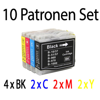 10 Stück Druckerpatronen kompatibel zu Brother LC-1000 für den Drucker Brother DCP-330CN. Mit unserer Eigenmarke Kupri bieten wir euch eine XXL Variante der Druckerpatrone LC-1000 an. Unsere kompatible Druckerpatrone bietet eine sehr hohe Füllmenge und somit eine sehr hohe Druckleistung für denen Brother DCP-330CN. Sparen Sie mit unserer Kupri Druckerpatrone für den Brother DCP-330CN einen großteil Ihrer Druckkosten ein.