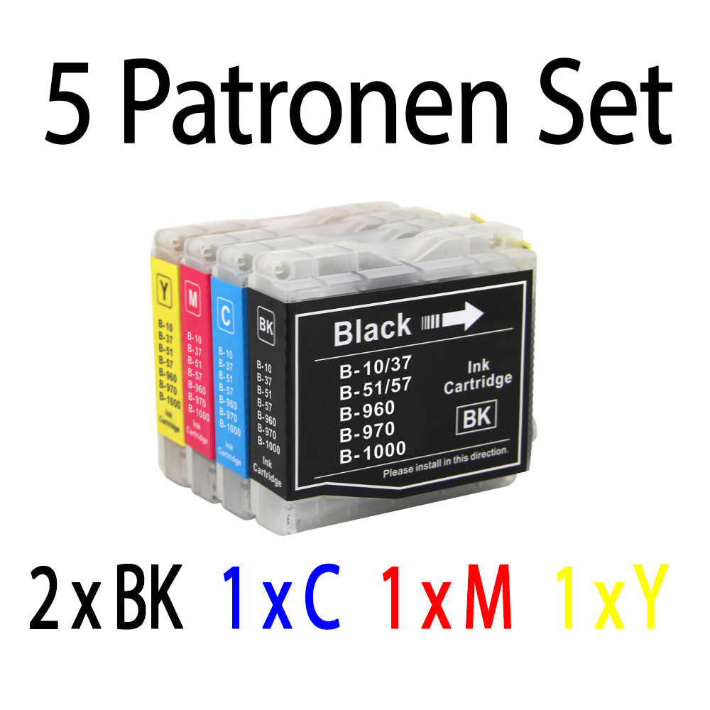 5 Stück Druckerpatronen kompatibel zu Brother LC-1000 für den Drucker Brother DCP-357C. Mit unserer Eigenmarke Kupri bieten wir euch eine XXL Variante der Druckerpatrone LC-1000 an. Unsere kompatible Druckerpatrone bietet eine sehr hohe Füllmenge und somit eine sehr hohe Druckleistung für denen Brother DCP-357C. Sparen Sie mit unserer Kupri Druckerpatrone für den Brother DCP-357C einen großteil Ihrer Druckkosten ein.