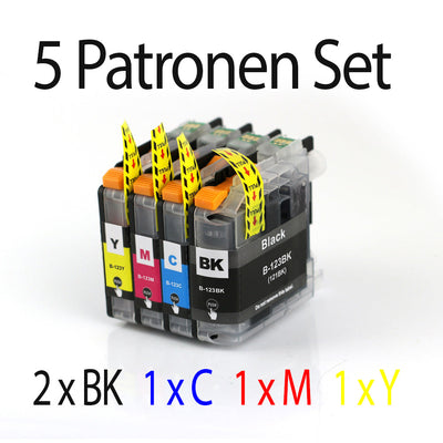 5 Stück Druckerpatronen kompatibel zu Brother LC-123 für den Drucker Brother MFC-J4510DW. Mit unserer Eigenmarke Kupri bieten wir euch eine XXL Variante der Druckerpatrone LC-123 an. Unsere kompatible Druckerpatrone bietet eine sehr hohe Füllmenge und somit eine sehr hohe Druckleistung für denen Brother MFC-J4510DW. Sparen Sie mit unserer Kupri Druckerpatrone für den Brother MFC-J4510DW einen großteil Ihrer Druckkosten ein.