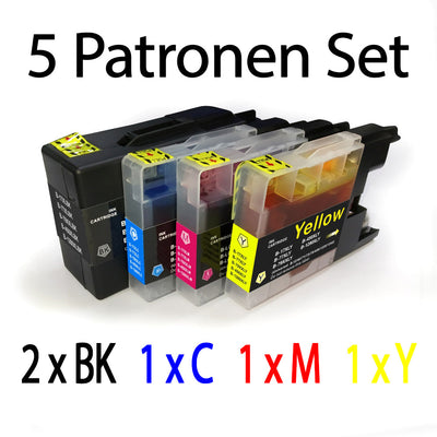 5 Stück Druckerpatronen kompatibel zu Brother LC-1280 für den Drucker Brother MFC-J6910DW. Mit unserer Eigenmarke Kupri bieten wir euch eine XXL Variante der Druckerpatrone LC-1280 an. Unsere kompatible Druckerpatrone bietet eine sehr hohe Füllmenge und somit eine sehr hohe Druckleistung für denen Brother MFC-J6910DW. Sparen Sie mit unserer Kupri Druckerpatrone für den Brother MFC-J6910DW einen großteil Ihrer Druckkosten ein.